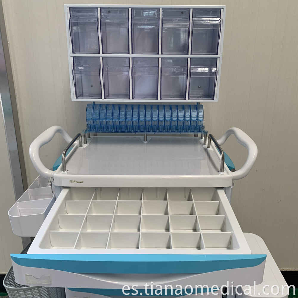 Medical Anesthesia Trolly with Label Bins
